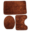 Luxury Foot 3 Piece Toliet Seat Covers Small Bath Mat Set Pedestal Mats & Seat Covers Set Anti Slip