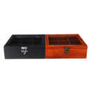 Nature Wooden Tea Coffee Display Holder Box with 9 Grid Glass Lid Storage Container