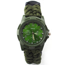 IPRee 4 In 1 EDC Survival Compasss Bracelet Watch Camp Emergency Nylon Paracord Wristband