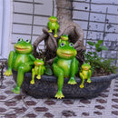 Resin Sitting Frogs Statue Outdoor Frog Sculpture Garden Decorations Ornaments