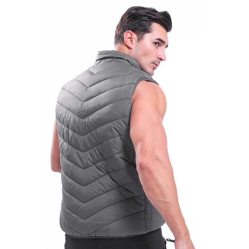 Electric Waistcoat Heated Cloth Jacket USB Thermal Warm Heated Coats Pad Body Warmer Gray