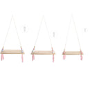 Wood Rope Floating Tassel Floating Wall Swing Shelf Hanging Storage Decorations