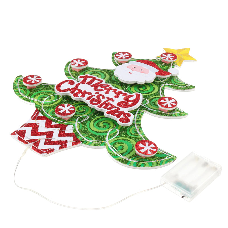 LED Pendant Santa Claus Hanging Ornament with String Light for Holiday Party Home Christmas Tree Decoration