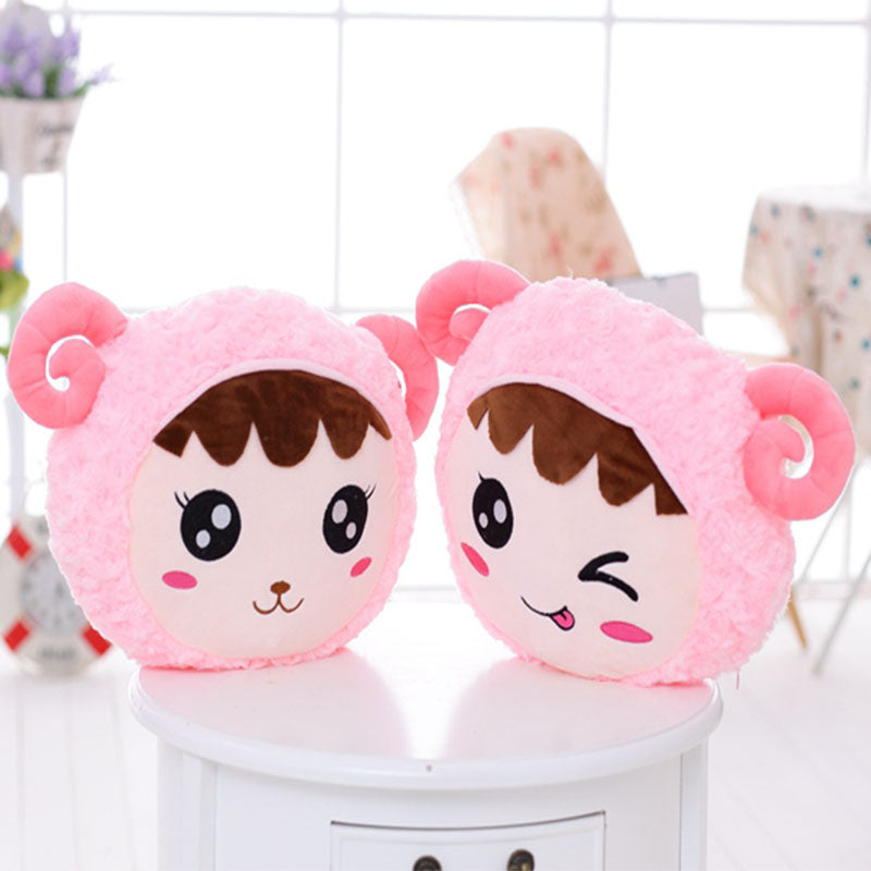 Flashing Plush Enoji Pillow Stuffed Led Light Cute Sheep Toy Luminous Pillow Colorful Animal Doll