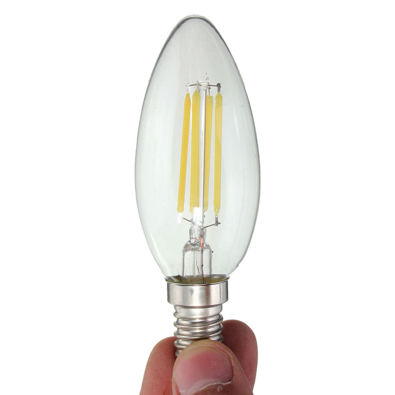 Dimmable E14 4W COB Edison Filament Bulb LED 400Lm Candle  Light Candle AC220V