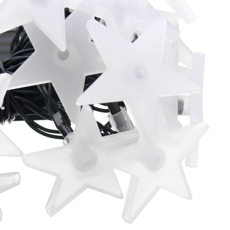 Solar Powered 5M 30LEDs Frosted Five Stars Fairy String Light Christmas Wedding Decor Lamp