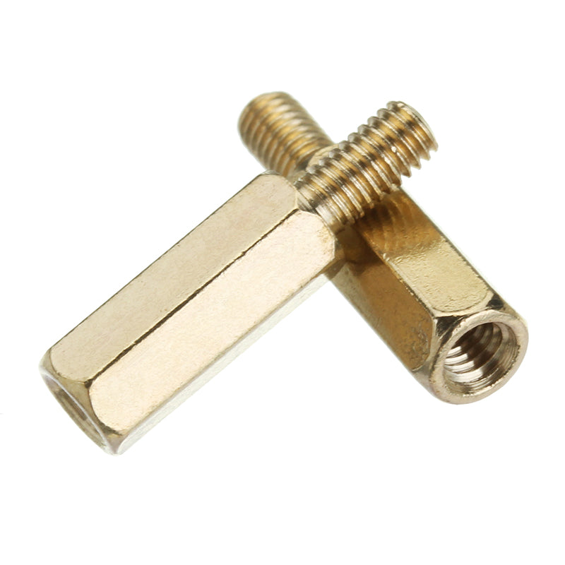 Suleve M3BH4 100Pcs M3 Male-Female Brass Hex Standoffs Support Spacer Pillar Screw for PCB Board