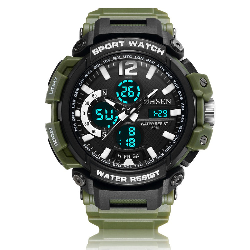 OHSEN AD1713 LED Alarm Waterproof Digital Watch Men Women Student Sport Watch
