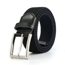 KALOAD P7B Nylon Waist Belt Leisure Belts Alloy Elastic Weave Stretch Thick Waist-belt