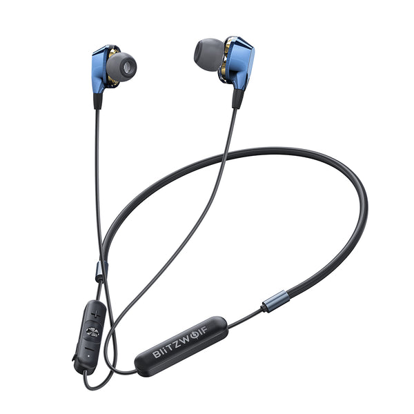 BlitzWolf BW-BTS4 bluetooth 5.0 Earphone Wireless Neckband Dual Dynamic Driver Magnetic Sports Headphone with Mic