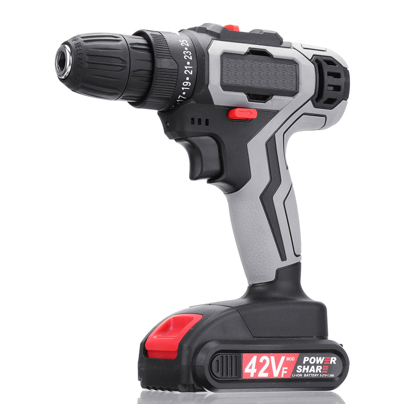 42/18V/12VF Rechargeable Impact Drill 25 Gear Lithium Hand Drill Driver Dual Speed Electric Screwdriver