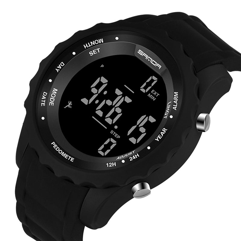 SANDA 370 Digital Watch Pedometer Alarm Motor Timing Watch Fashion Waterproof Outdoor Sport Watch
