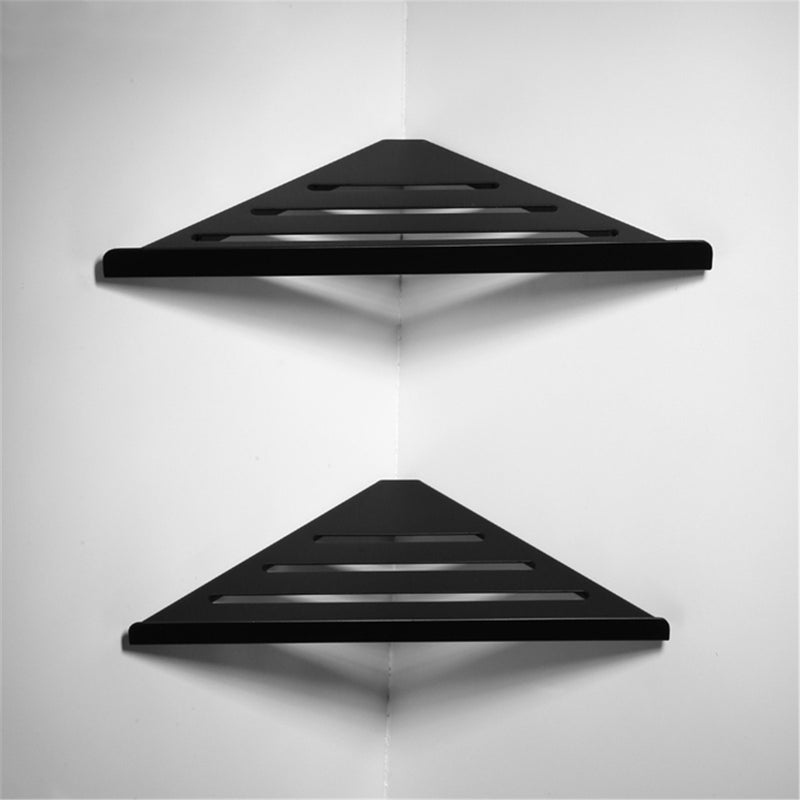 Brushed Black Stainless Steel Wall Bathroom Kitchen Storage Shelf Shower Caddy Rack