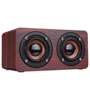 Wooden Stereo Bass bluetooth 4.2 Speaker Audio Music Box with Mini Microphone
