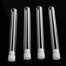 50Pcs 12x100mm Clear Plastic Test Laboratory Tubes Container with White Push Caps