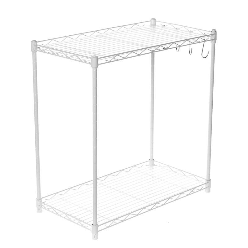 2 Tier Adjustable Steel Wire Shelving Unit Metal Rack Home Kitchen Storage Shelf
