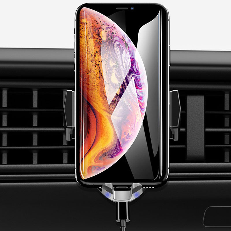 USAMS Intelligent Automatical Lock 10W Qi Wireless Fast Charge Car Mount Air Vent Holder for Mobile Phone