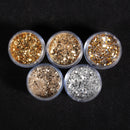 Gold Nail Art Glitter Dust Powder Silver Sequins Sheets Tips Manicure 3D Decoration Set