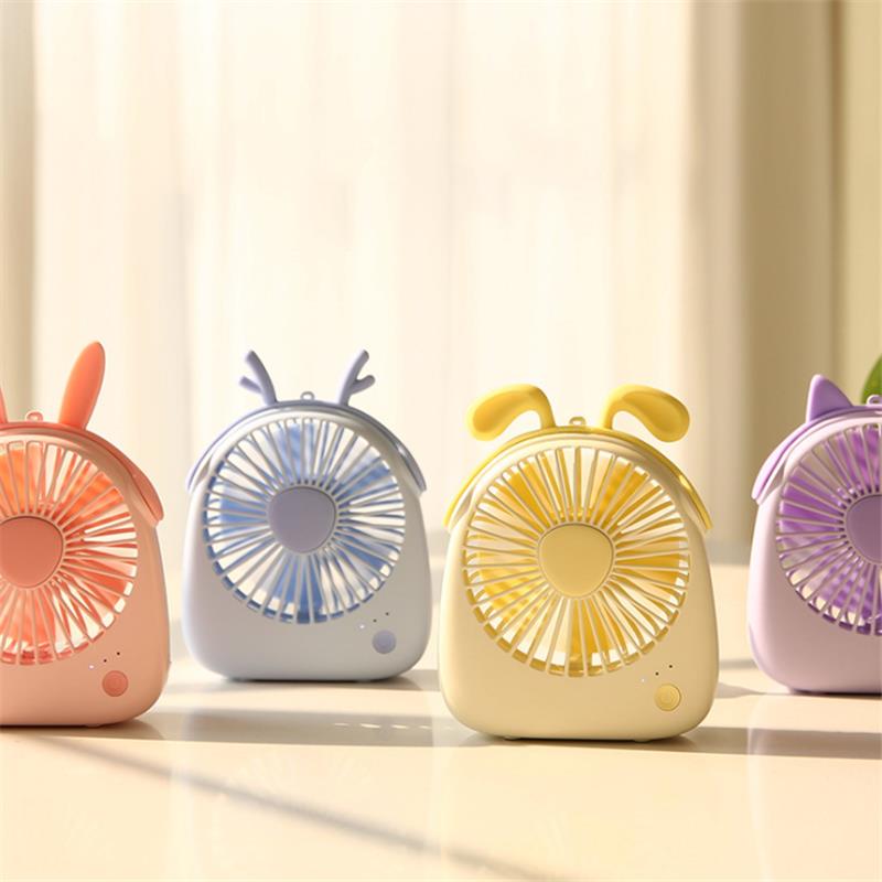 Well Star WT-F14 Portable Handheld Mini USB Fan Chargeable Desktop Air Cooling Fan With Lanyard Desk Mini Fan Dual Use Home Student Portable Desktop Office Fan