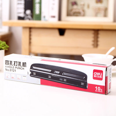 Deli 0121 Four Hole Puncher Porous Adjustable For Punching A4 Paper Data
