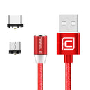Cafele Nylon LED Magnetic Type-C Micro USB Data Cable For Pocophone f1 Oneplus 6t S9 Note9 P20