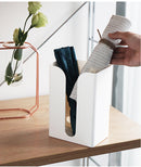 KCASA Japanese Style Portable Traceless Toilet Paper Holder Household Tissue Box Plastic Toilet Towel Holder-White