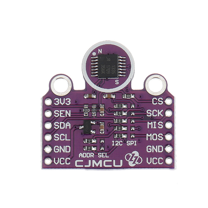 CJMCU-1335 3.3V/5V I2C SPI Hall Effect 360 Non-Contact X-Y Plane Angle Sensor Module