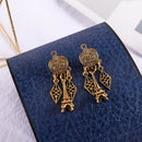 Retro Gold Tower Ear Drop Earrings Alloy Geometric Earring Jewelry For Women