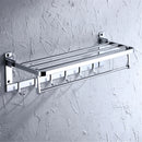 Alumimum Bath Double-Deck Towel Rack Rail Bar Wall Mounted Holder Storage Shelf