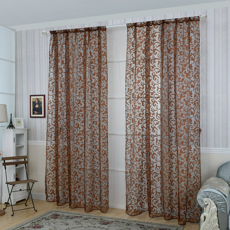 Honana WX-C9 1x2m Fashion European Style Voile Door Window Curtain Room Divider Sheer Curtain Home Decor