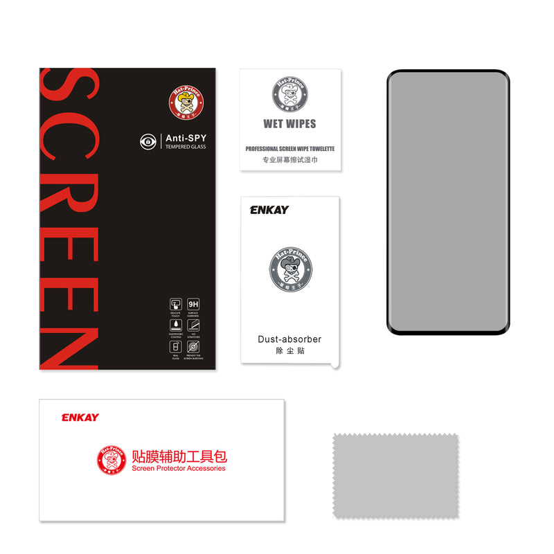 ENKAY 9H 3D Anti-explosion Anti-peeping Hot Blending Full Coverage Tempered Glass Screen Protector for OnePlus 7 Pro / OnePlus 7T Pro