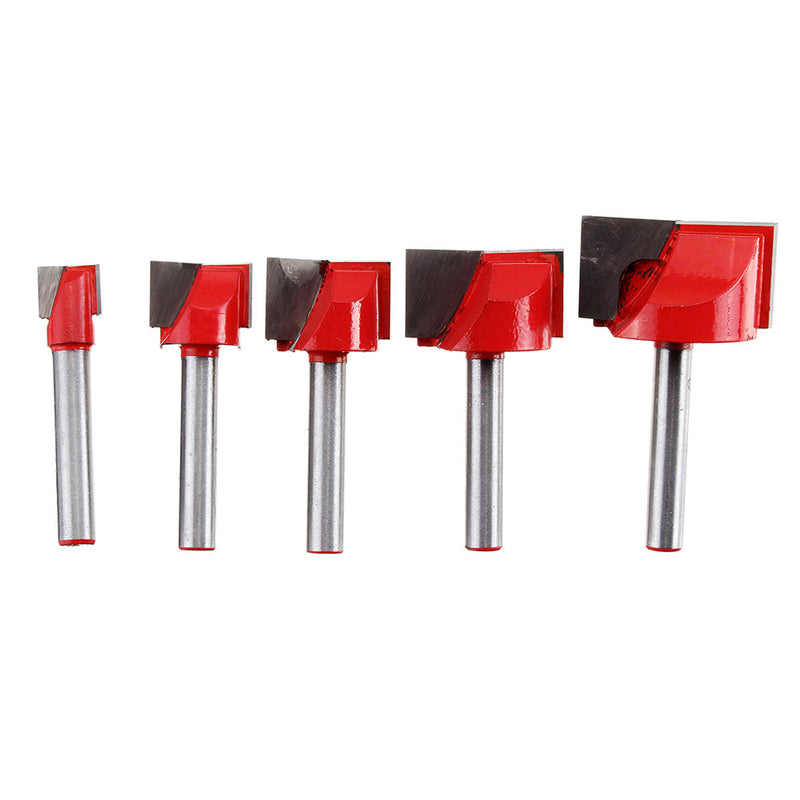 5pcs 10/16/20/25/30mm Surface Planing Bottom Cleaning Wood Milling CNC Router Bit Woodworking Tools
