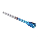 Drillpro 10Pcs 3mm Shank Blue Nano Tungsten Carbide Burrs 6mm Head Rotary File Set