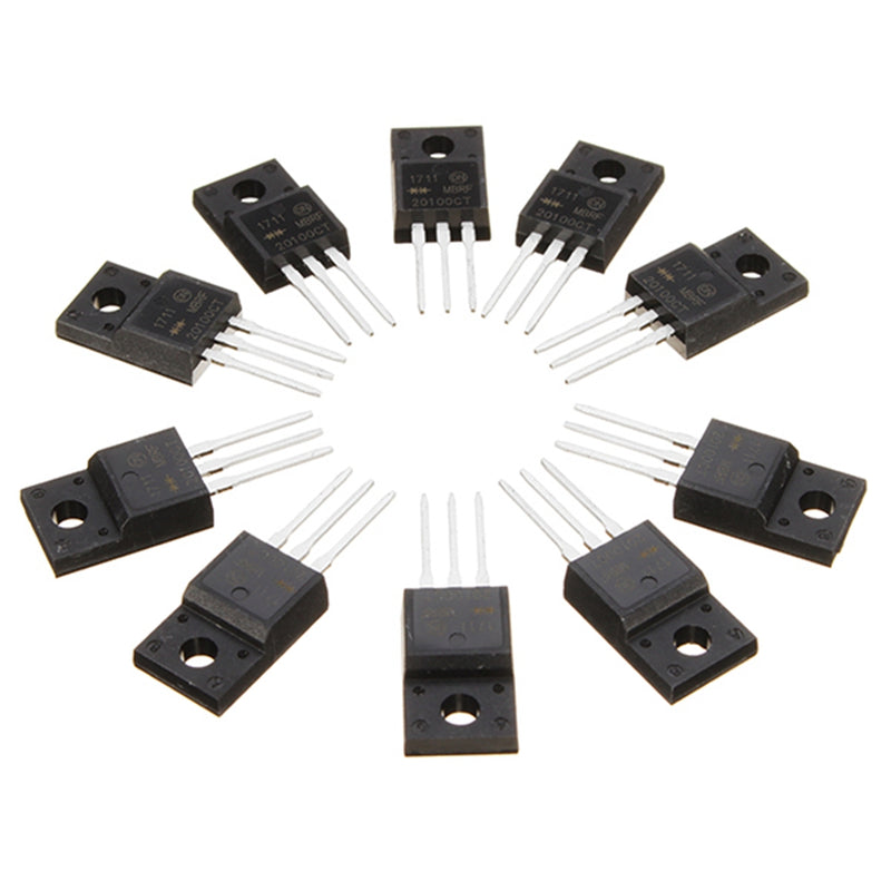 10Pcs MBRF20100CT 20A 100V TO-220 Schottky Diode with Rectifier