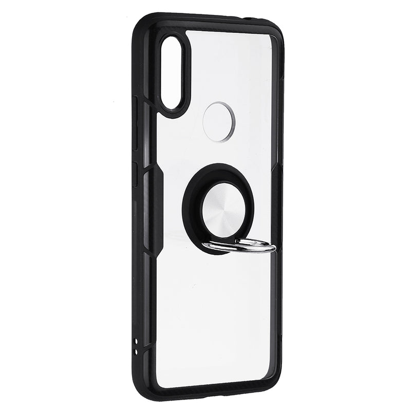 Bakeey Transparent Ring Holder Magnetic Car PC & Carbon Fiber Protective Case For Xiaomi Redmi 7