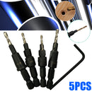 4pcs 6#/8#/10#/12# Hex Shank Carpentry Countersink Drill Bit Set with Wrench Woodworking Tool