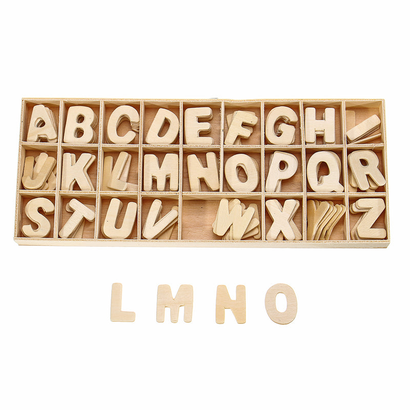 156X Wooden Scrabble Tiles Letters Puzzle Blocks Crafts Wood Alphabet Kids Early Education Toys Gift