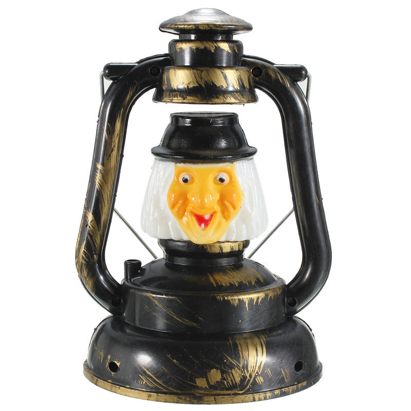 Halloween Pumpkin Skull Witch Lantern Lamp With Light Laughter