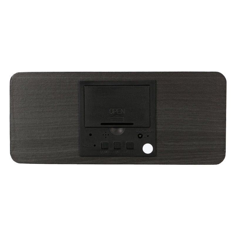 USB Sound Control Wooden Qi Wireless Phone Charger Dock Digital LED Alarm Clock