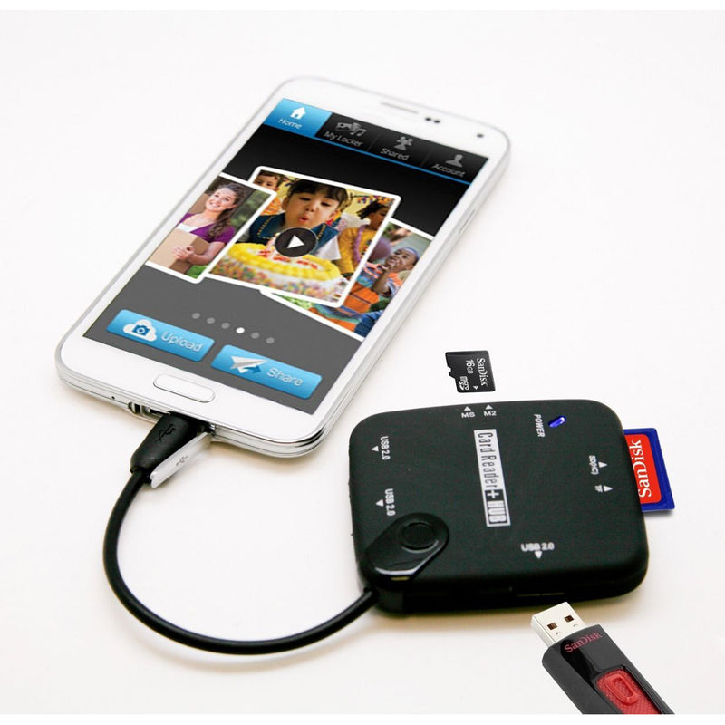 Micro USB to SD TF M2 MS Card Reader OTG Hub for Mobile Phones
