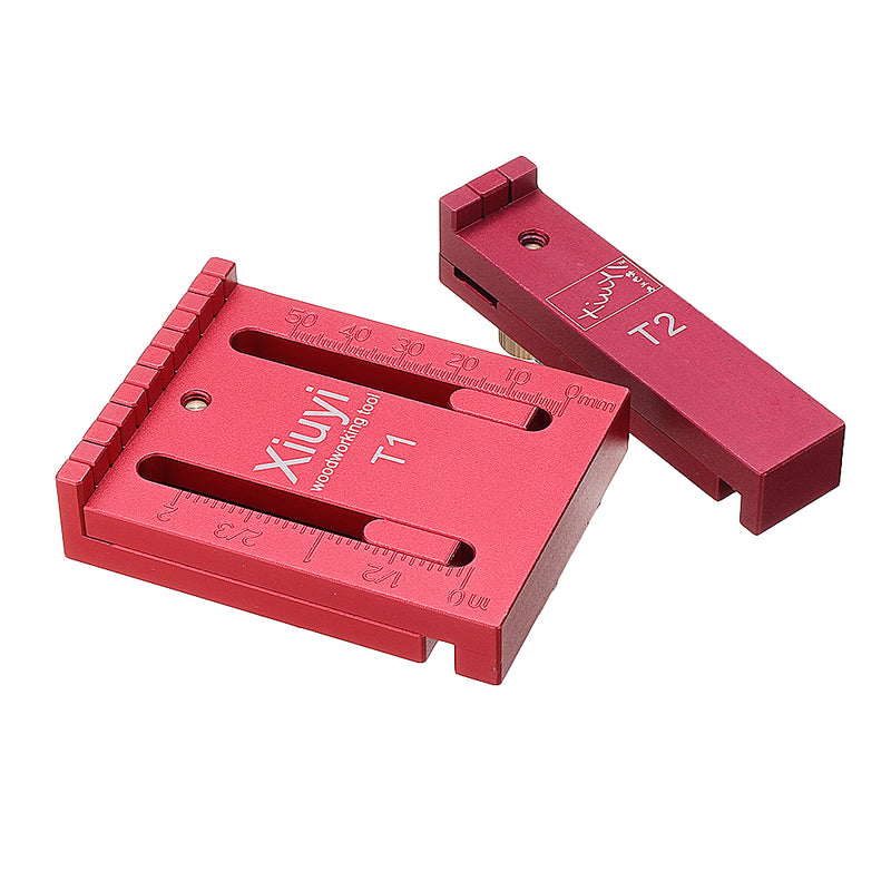 T1/T2 Aluminum Alloy Sawtooth Ruler Woodworking Gap Gauge Depth Measuring Ruler Marking Gauge Table Saw Slot Adjuster Mortise and Tenon Tool Tenonmaker