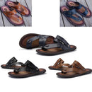 Summer Men Large Size Two Wear Clip Toe Leather Sport Beach Casual Shoes Sandals