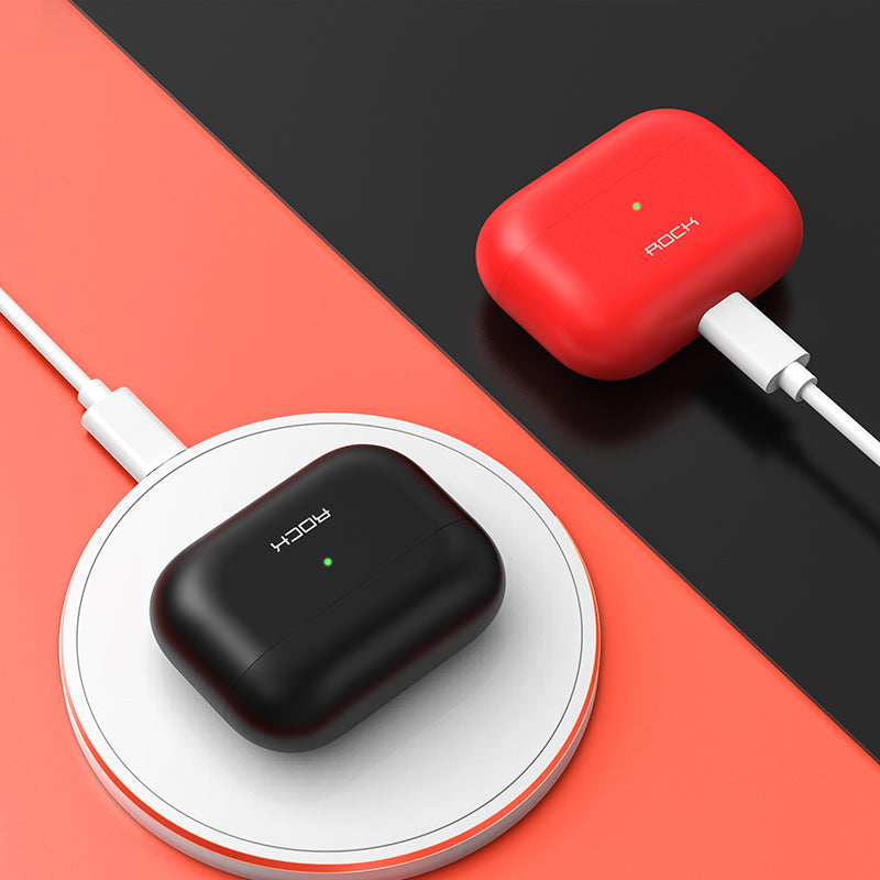 ROCK 0.8mm Ultra-thin Pure Liquid Silicone Dustproof Earphone Storage Case for Apple Airpods 3 Airpods Pro