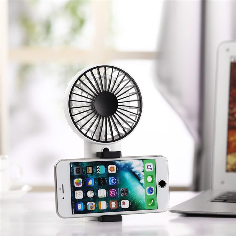 Well Star WT-F02 Portable Handheld Mini Fan Creative Desktop Mini Fan USB Charging Small Fan with Separable bracket Mobile Phone Holder