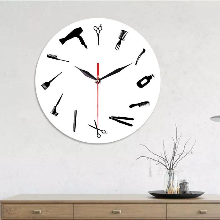 Emoyo ECY030 Creative Haircut Pattern Wall Clock 3D Wall Clock For Home Office Decorations B