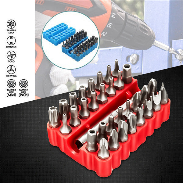 33pcs Screwdriver Bit Set Torx Spanner Star Hex Holder Rod Screwdriver Tool