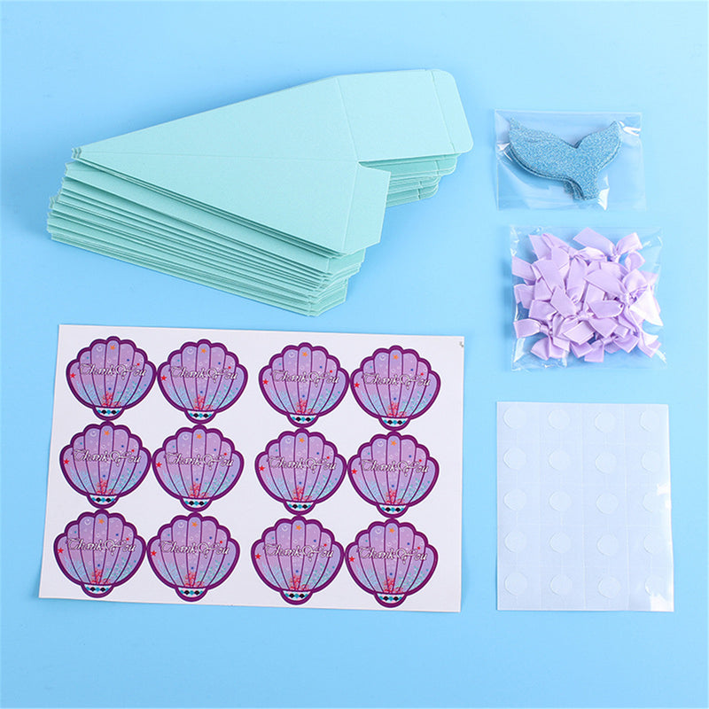 20Pcs/Set Little Mermaid Gift Boxes Paper Sweet Candy Container Kids Birthday Wedding Party Decorations
