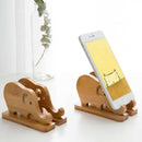 Portable Detachable Natural Bamboo Elephant Phone Holder Bracket for Smart Phone iPhone 11 Samsung Galaxy Note 10
