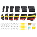1 2 3 4 5 6 Pin Motorcycle Car Waterproof Electrical Terminal Wire Connector + Blade Fuses