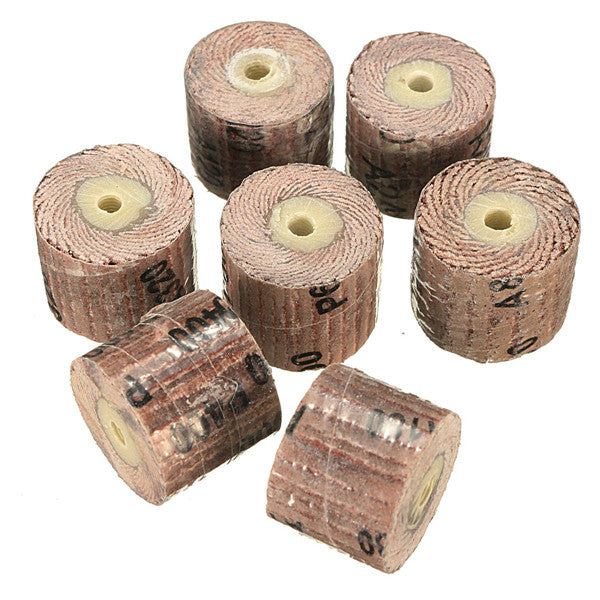7pcs Flap Sanding Wheel 80-600 Grit With a 1/8 Inch Mandrel fit Dremel Grinder Rotary Tool